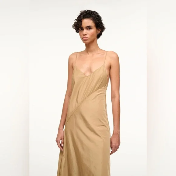 NWT Staud Maxi Leonardo Gown in Fawn size 2 - Picture 4 of 9